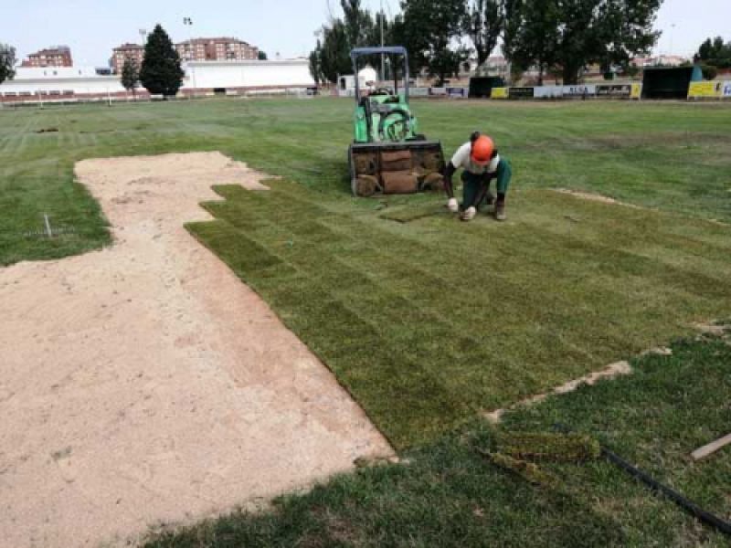 Colocación de cesped en rollos Colocación de cesped en rollos